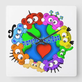 Relógio de Design do logotipo Peek-A-Boo Planet