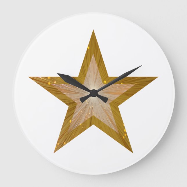 Relógio de estrelas "Dourado", branco (Frente)