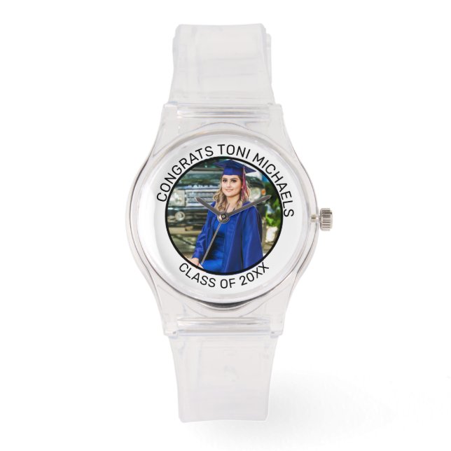 Relógio de Foto de Graduação - Presente Personaliz (Frente)