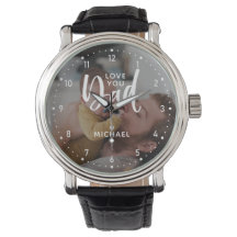Relógio de Foto Personalizado "Te amo Pai"