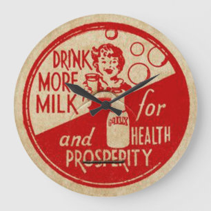 Relógio de Frasco de Leite Vintado