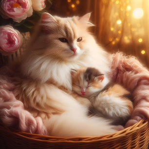Relógio de Gatinho Mãe Gata - Presente do Dia das