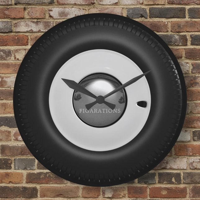 Relógio de Hubcap de Roda Clássica (Transform your garage or man cave into a stylish retreat. )