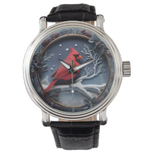 Relógio de Inverno de Cardinal Vermelho