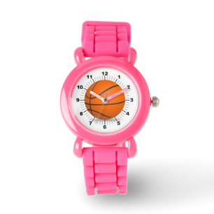 Relógio de Lanterna Rosa de Basquete do Miúdo