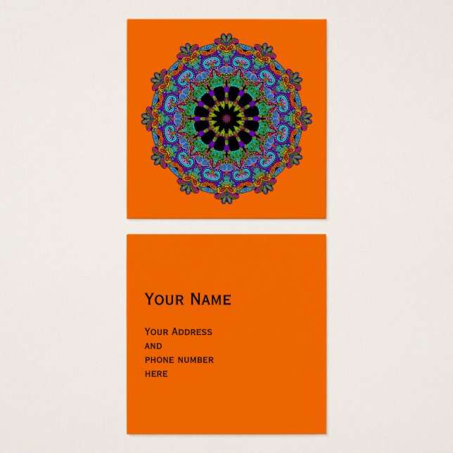 Relógio de Mandala Pintado à Mão 24 (Frente & Verso)