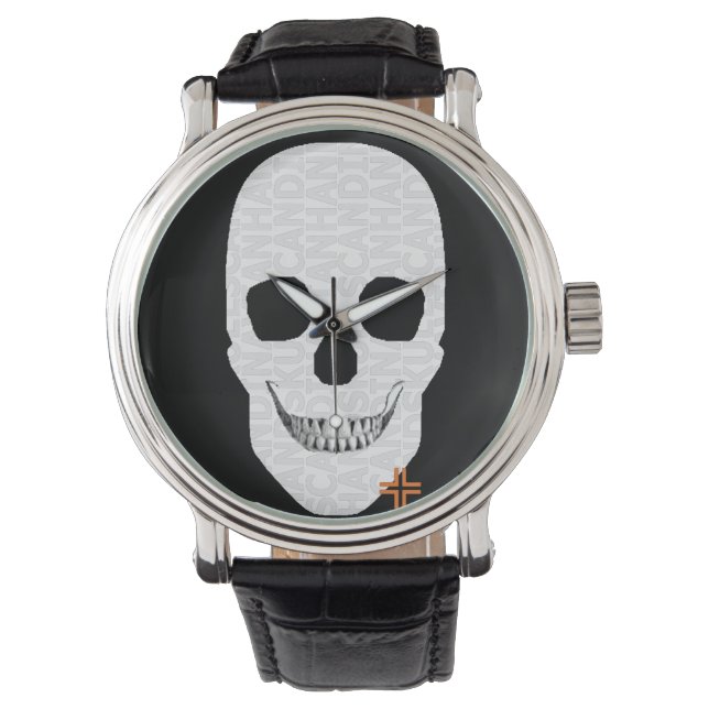 Relógio de mão HANDSKULL com couro couro B2 (Frente)