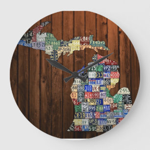 Relógio de Mapa de Placas de Michigan