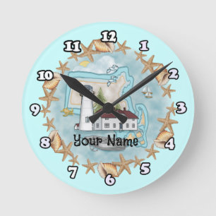 Relógio de Massachusetts Shells Lighthouse