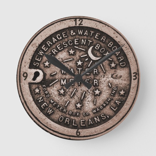 Relógio de Medidor de Água de Nova Orleans, adicio (Frente)