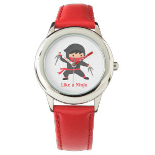 Relógio de menino ninja fofo com armas Sai para me