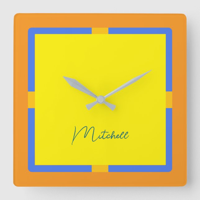 Relógio de Monograma Moderno (Frente)