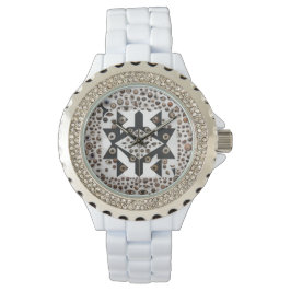 Relógio de Mulheres do Elegante Rhinestone White E