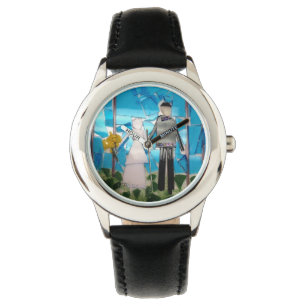 Relógio de noiva e noiva