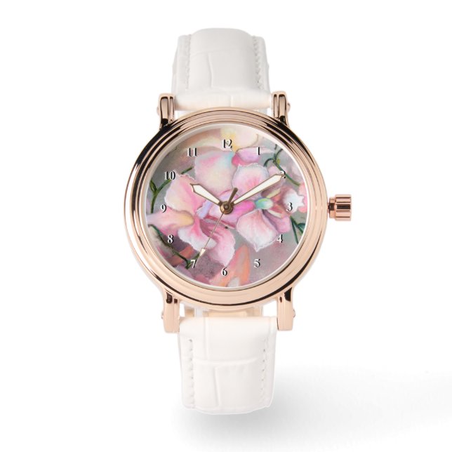 Relógio de Orquídea Rosa (Frente)