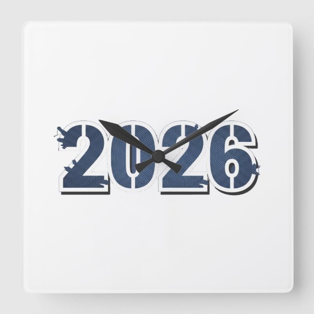 RELÓGIO DE PAREDE 2026 10,75", ACRÍLICO QUADRADO (Frente)