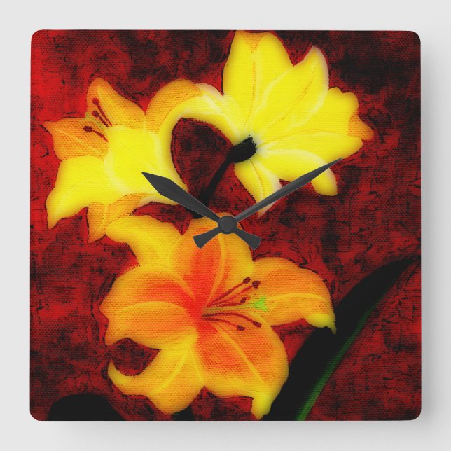 Relógio de Parede abstrato Lillies (Frente)