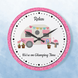 Relógio de Parede Acríl Feliz e Rosa