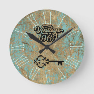 Relógio de Parede Acrílica 1969 Vintage