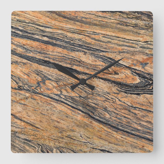 Relógio de Parede Acrílica com Padrão de Pedra Gra (Frente)