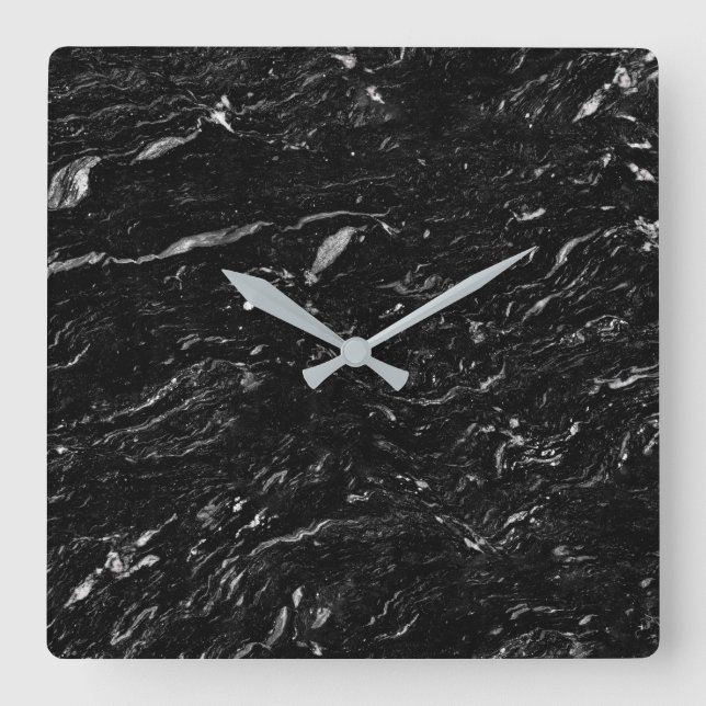 Relógio de Parede Acrílica com Padrão de Pedra Gra (Frente)