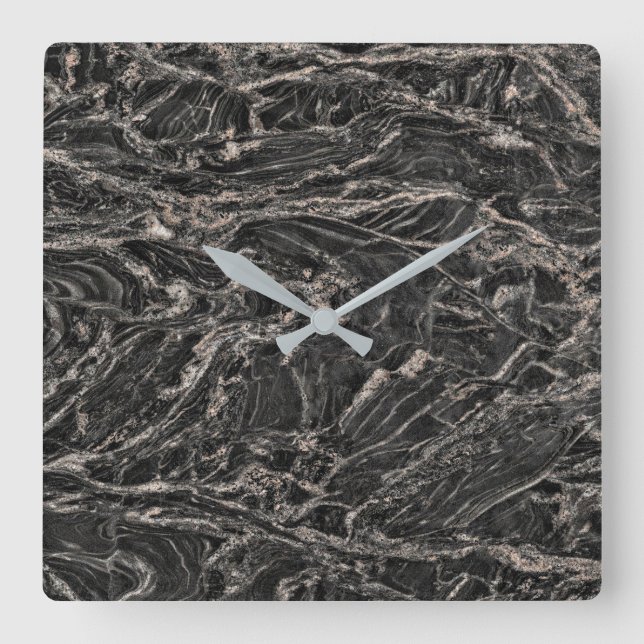Relógio de Parede Acrílica com Padrão de Pedra Gra (Frente)