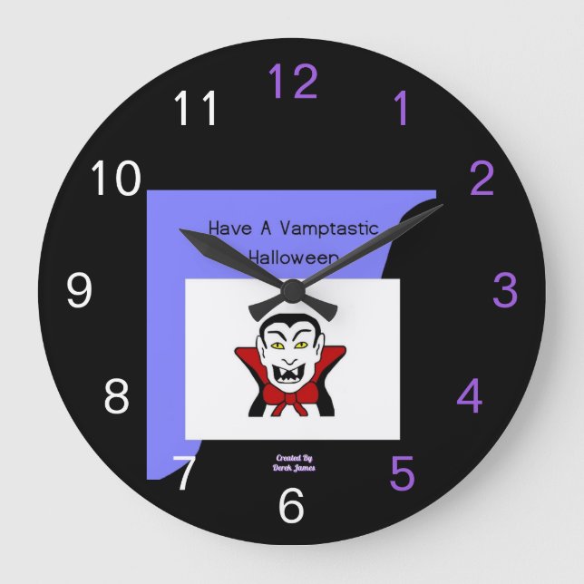 Relógio de Parede Acrílica de Halloween Vamtastiza (Frente)