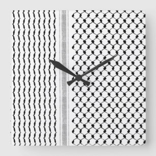 Relógio de Parede Acrílica de Kufiya Palestinian