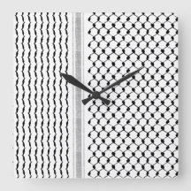 Relógio de Parede Acrílica de Kufiya Palestiniana 