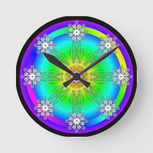 Relógio de Parede Acrílica de Mandala Celta