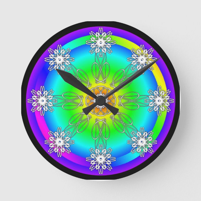 Relógio de Parede Acrílica de Mandala Celta (Frente)