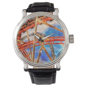 Relógio de parede acrílico com porta copos de rolo