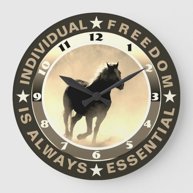 Relógio de Parede Acrílico Liberdade (cavalo) (Frente)