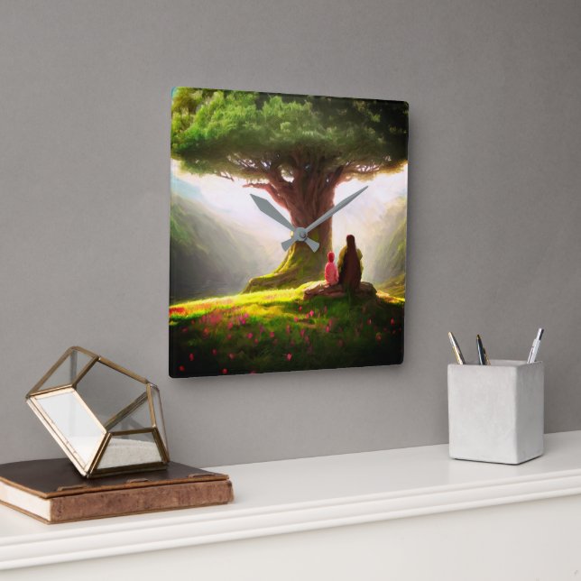 Relógio de parede acrílico quadrado de 10,75 pol (Escritório)