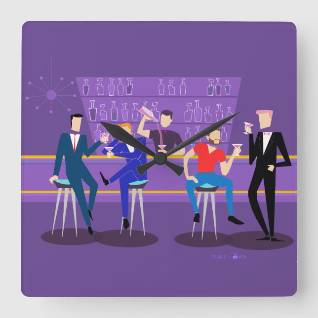 Relógio de Parede Acrírica do Bar Retro (Frente)