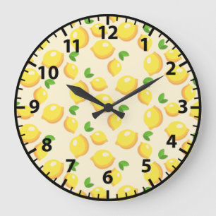 Relógio de Parede Amarelo Fruta de Verão Limão Lim