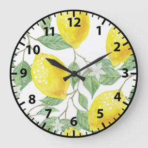 Relógio de Parede Amarelo Fruta de Verão Limão Lim