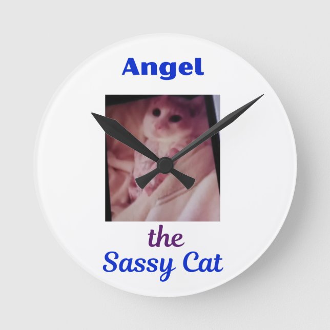 Relógio de Parede Angel the Sassy Cat (Frente)