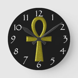 Relógio de Parede Ankh Dourado do rico