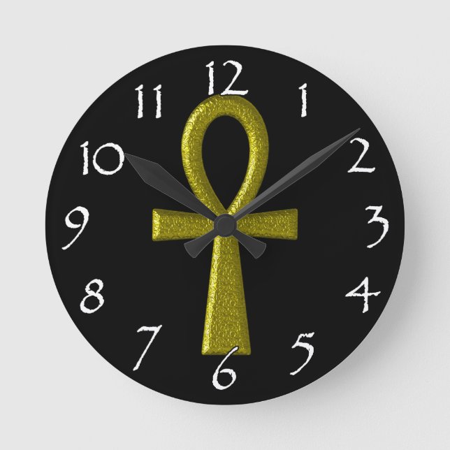 Relógio de Parede Ankh Dourado do rico (Frente)
