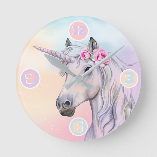 Relógio de Parede ao Unicorn Quadrado (Frente)