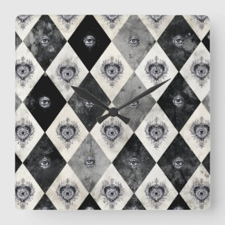 Relógio de Parede Arlequim com Olhos que Tudo Veem