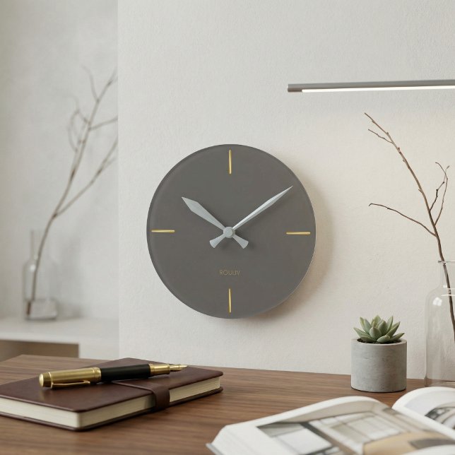 Relógio de Parede Arquitetônico Minimalista - Mode (Minimalist Architectural Wall Clock - Modern Single Line Art - Quiet Luxury Home Office Decor)