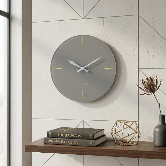 Relógio de Parede Arquitetônico Minimalista - Mode (Minimalist Architectural Wall Clock - Modern Single Line Art - Quiet Luxury Home Office Decor)