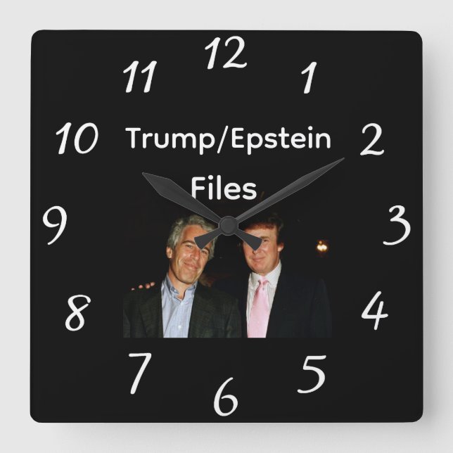 Relógio de Parede Arquivos Trump/Epstein (Frente)