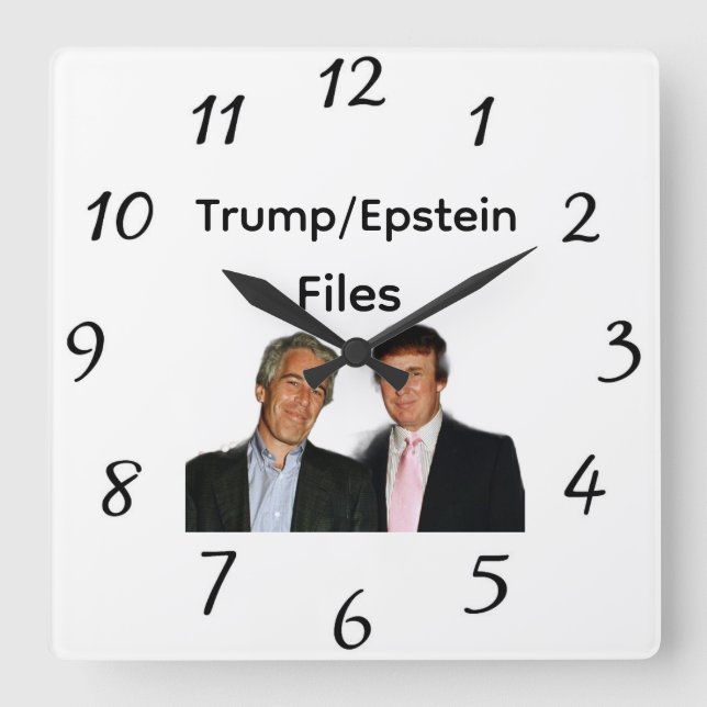 Relógio de Parede Arquivos Trump/Epstein (Frente)