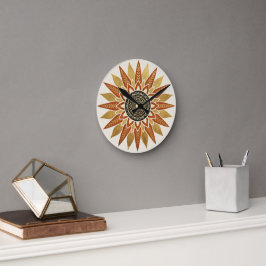 Relógio de Parede Artesanal Afrohemiano Mandala Ex