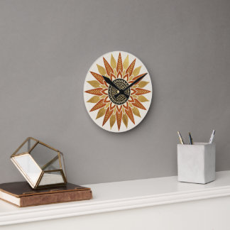 Relógio de Parede Artesanal Afrohemiano Mandala Ex