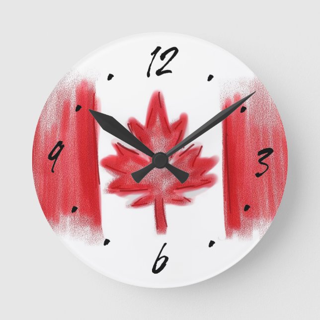 Relógio de parede artística canadense Flag (Frente)