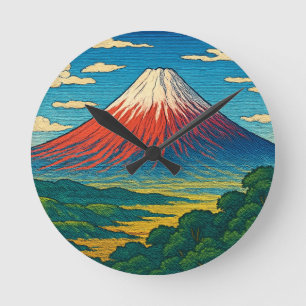 Relógio de Parede Artística Original do Monte Fuji